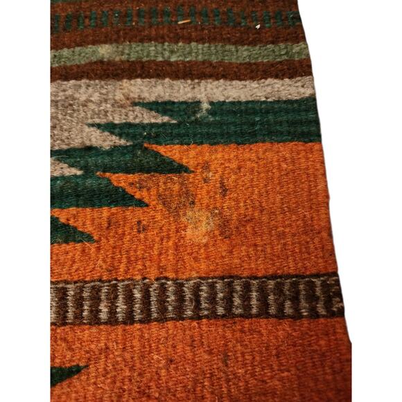 Native American Southwestern Style Wool Rug Handwoven Wall Hanging 61x28 - Picture 11 of 16